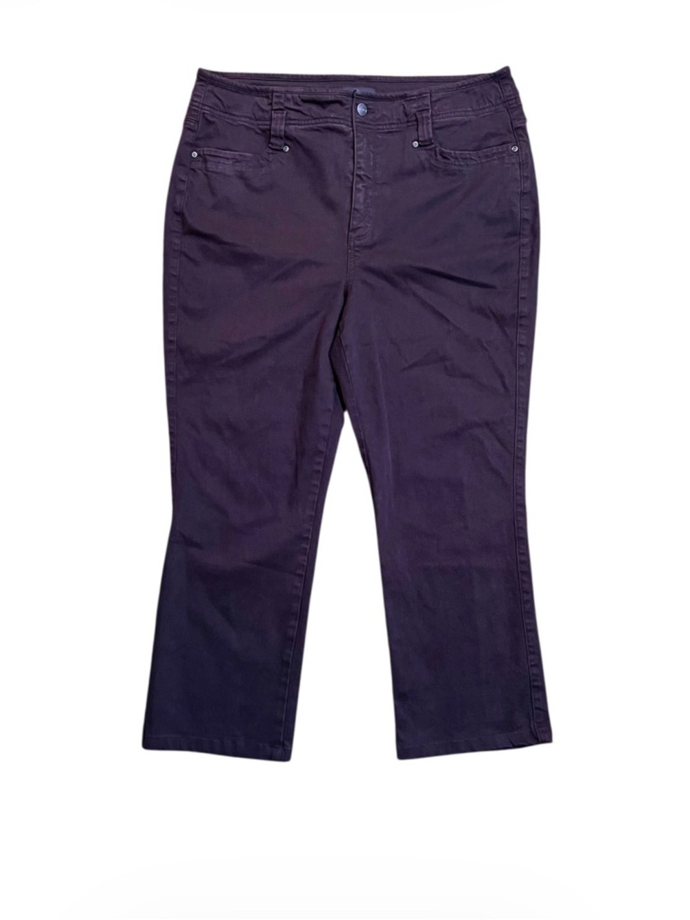 NYDJ Women's Purple Marilyn Straight Leg Stretch Jeans Lift Tuck Tech Size 16